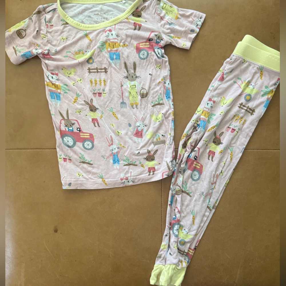 Little Sleepies Viscose Bamboo Pink Hop Pajamas 18-24M